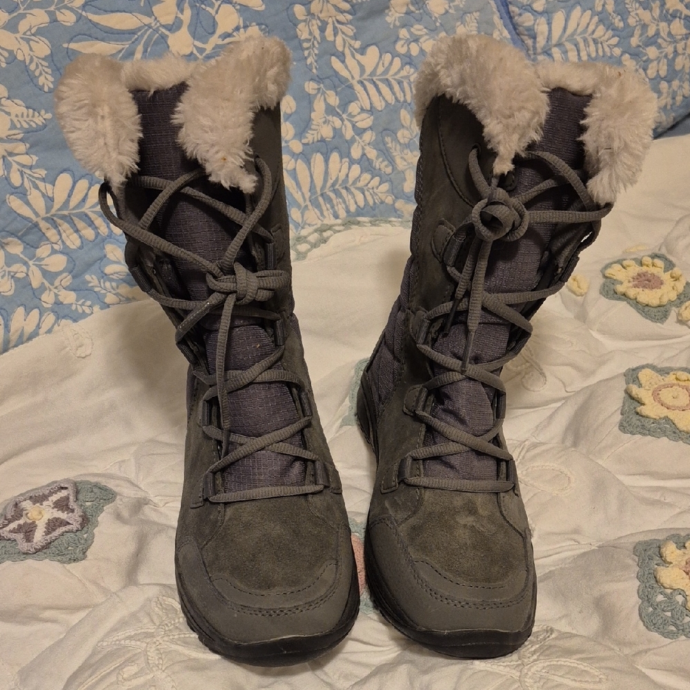 Columbia Women's Gray Winter Boots with Faux Fur